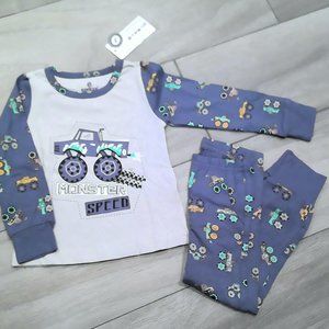 Boy Tractor Truck Long Sleeve Pajama Set
